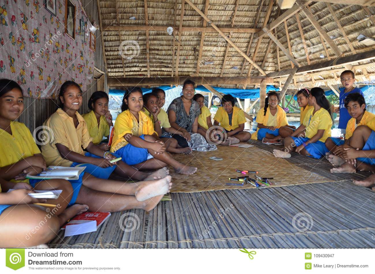 School children in their school uniform